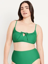 Matte Ruched Bikini Swim Top