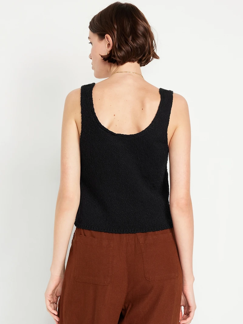 Button-Front Sweater Vest