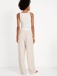 High-Waisted Linen-Blend Wide-Leg Pants