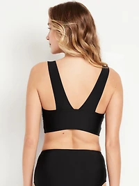 Matte Longline Bikini Swim Top