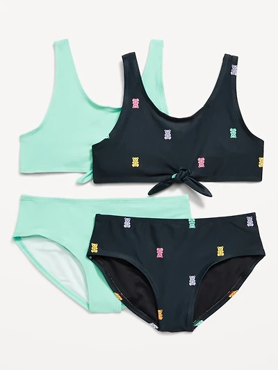Tie-Front Bikini Swim Set for Girls