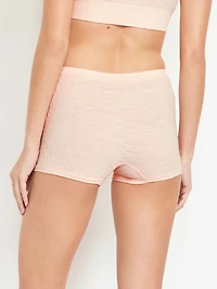 Mid-Rise Seamless Lace Boyshort Underwear