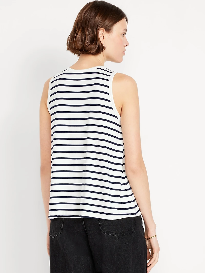 Luxe Sleeveless Striped Top