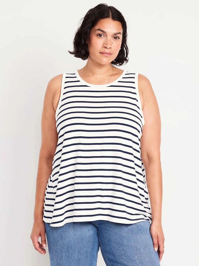 Luxe Sleeveless Striped Top