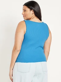 Ribbed Cinched-Front Tank Top