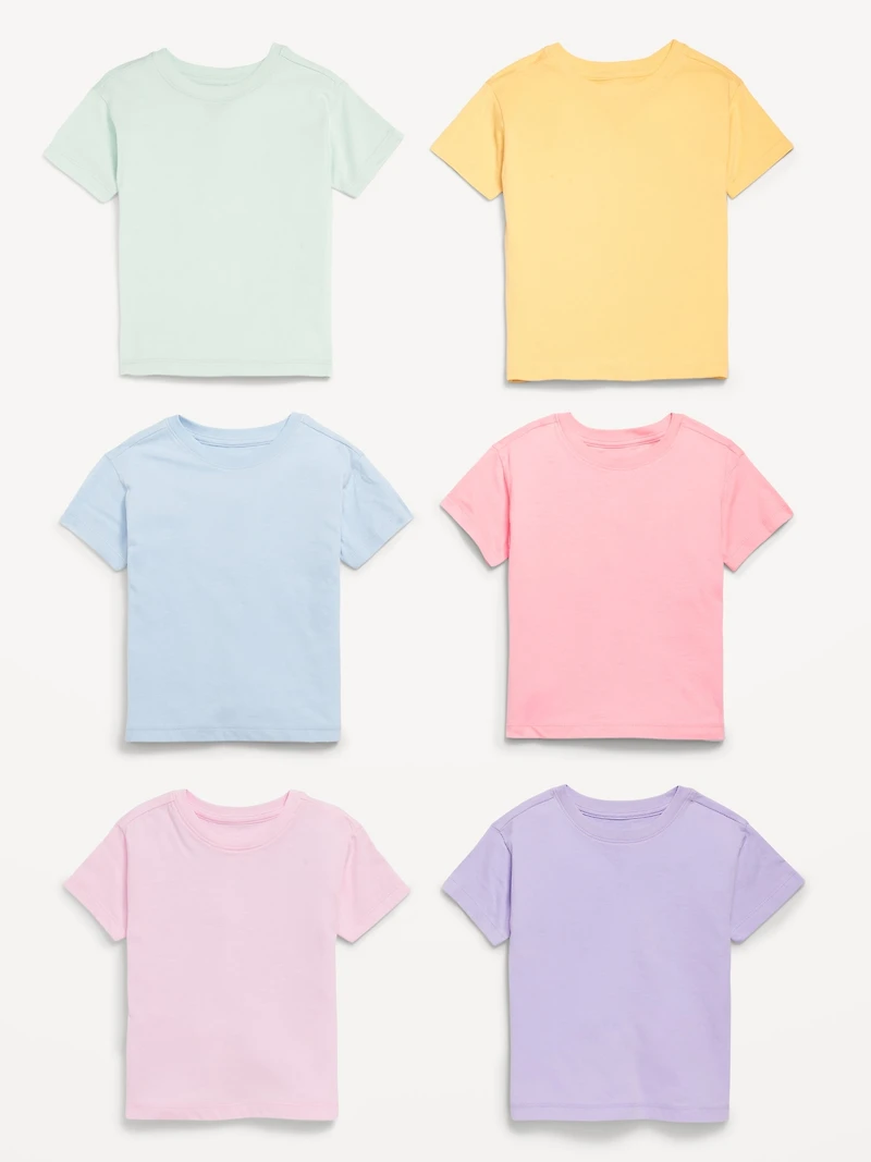 Short-Sleeve T-Shirt 6-Pack for Toddler Girls