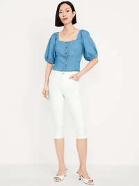 High-Waisted Rockstar Slim Capri Jeans