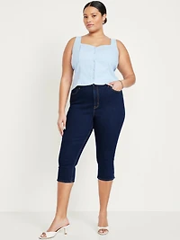 High-Waisted Rockstar Slim Capri Jeans
