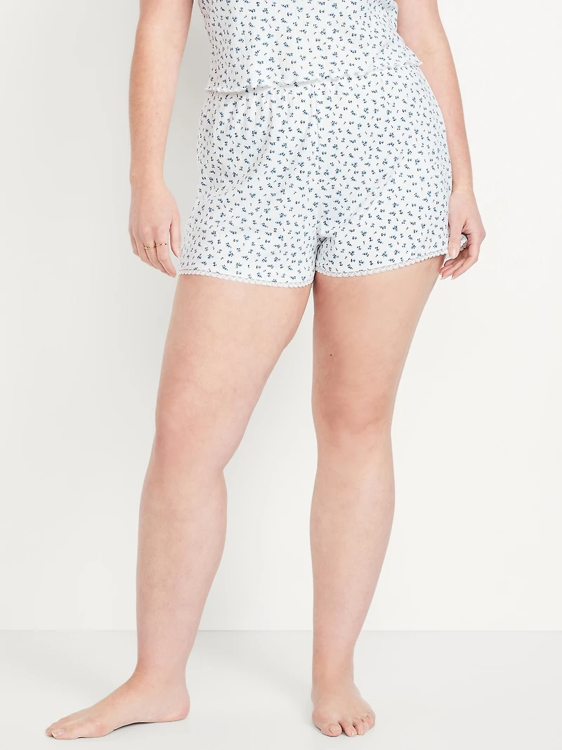 Rib Pajama Shorts