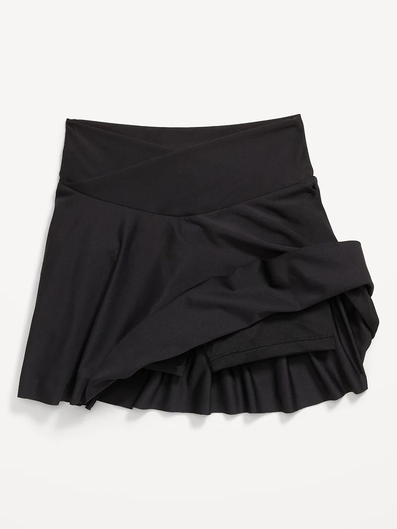 High-Waisted Crossover PowerSoft Skort for Girls