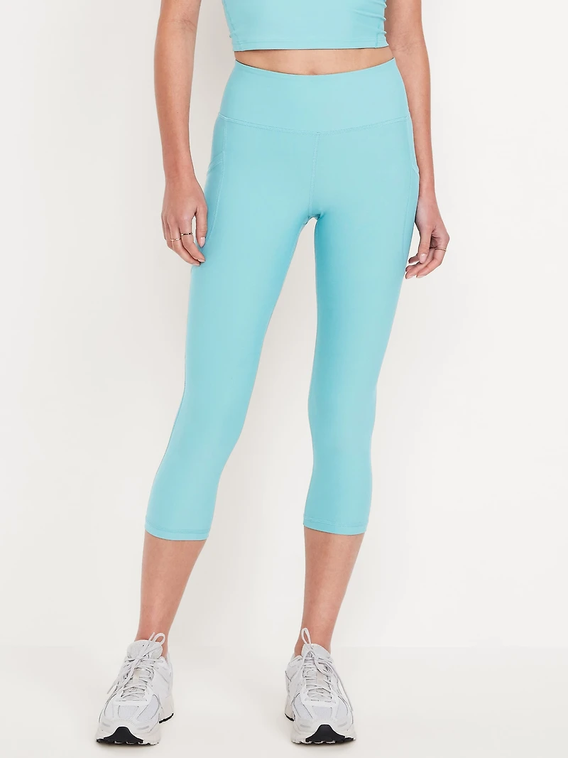High-Waisted PowerSoft Crop Pocket Leggings