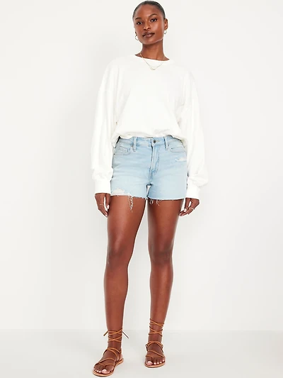 Curvy High-Waisted OG Jean Cut-Off Shorts - 3-inch inseam