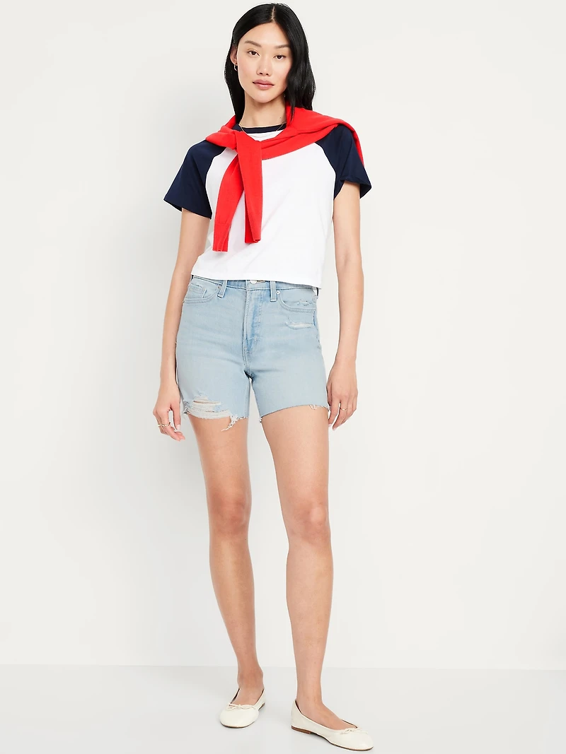 High-Waisted OG Jean Cut-Off Shorts -- 5-inch inseam