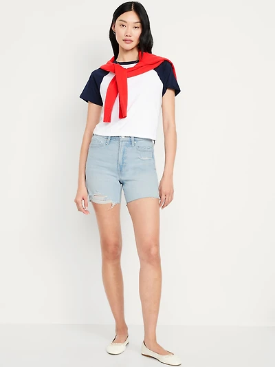 High-Waisted OG Jean Cut-Off Shorts -- 5-inch inseam