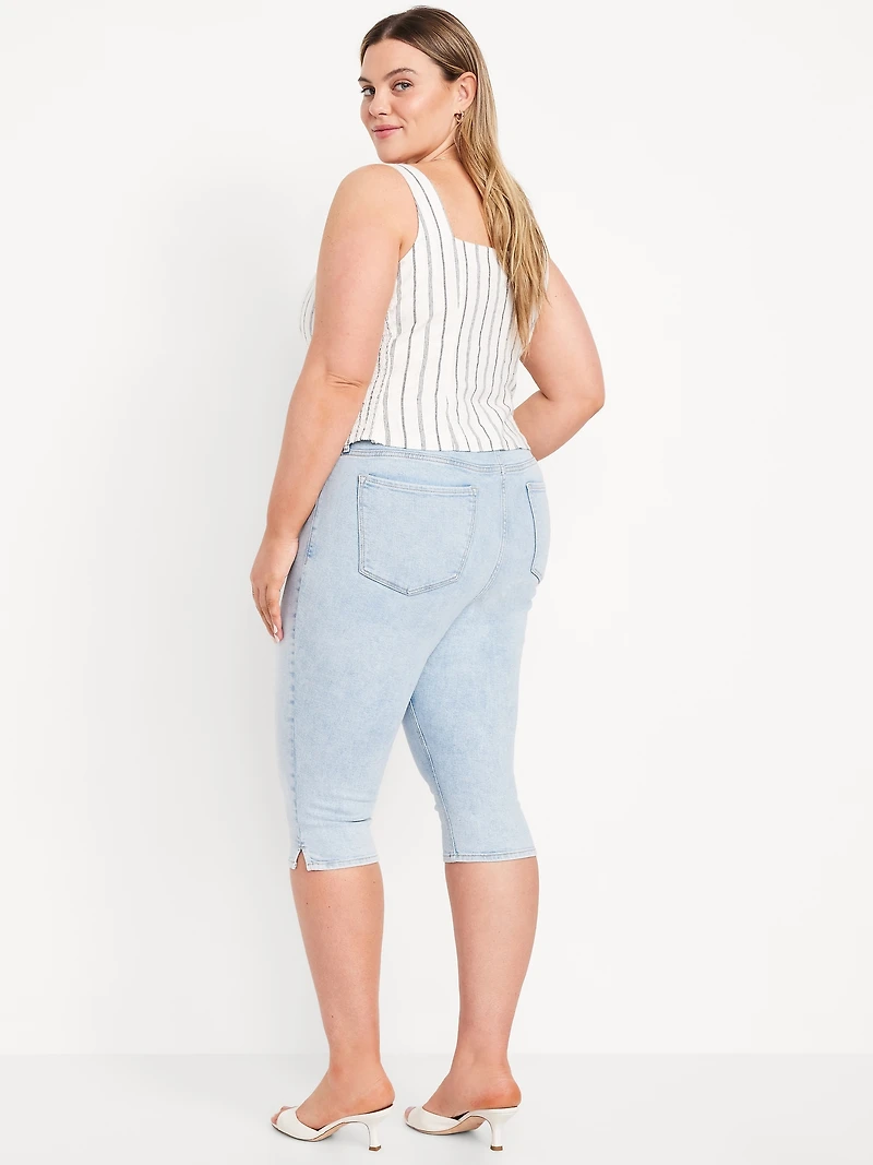 High-Waisted Rockstar Slim Capri Jeans
