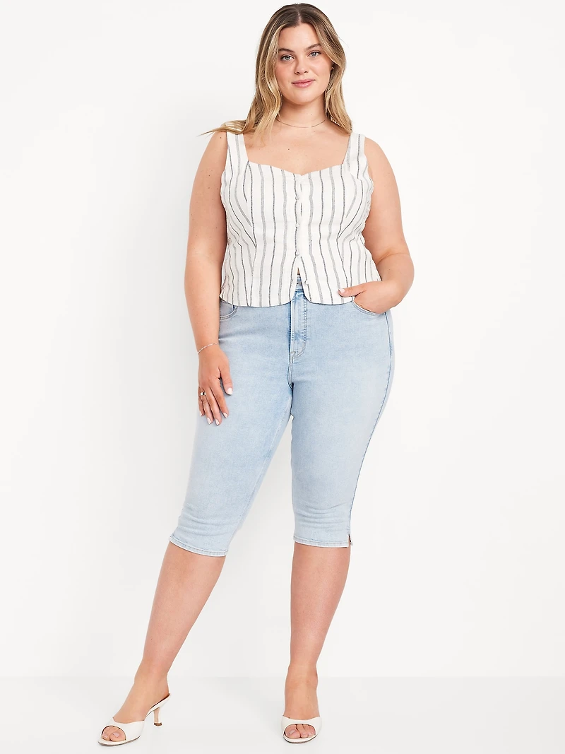 High-Waisted Rockstar Slim Capri Jeans