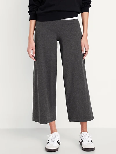 High-Waisted Fashion Wide-Leg Cropped Leggings