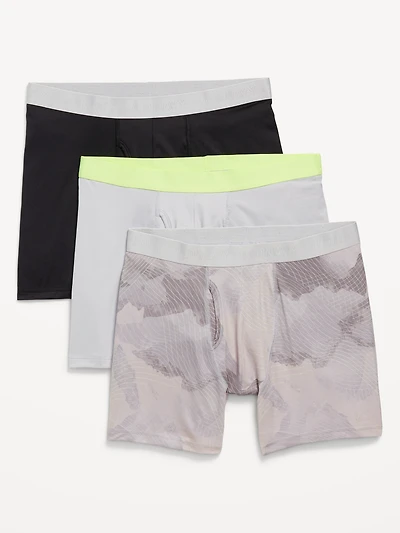 Go-Dry Cool Performance Boxer-Brief Underwear 3-Pack - 5-inch inseam