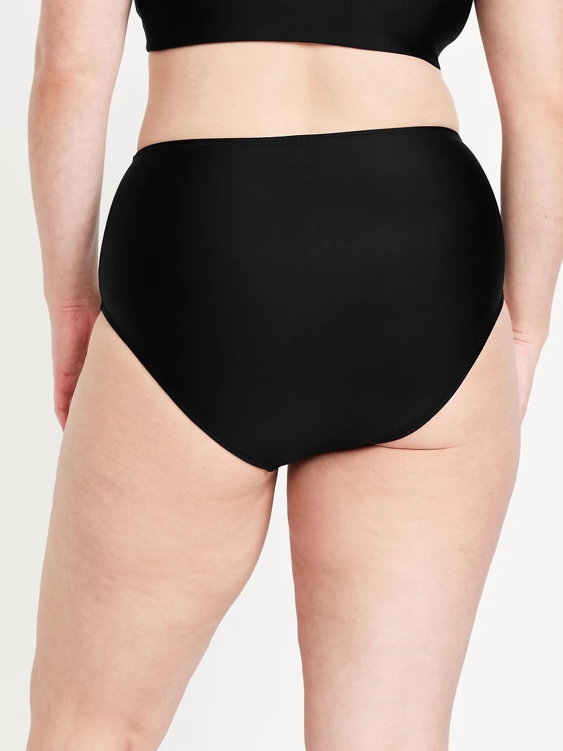 Matte High-Waisted Bikini Swim Bottoms