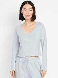 Long-Sleeve Rib Pajama Top