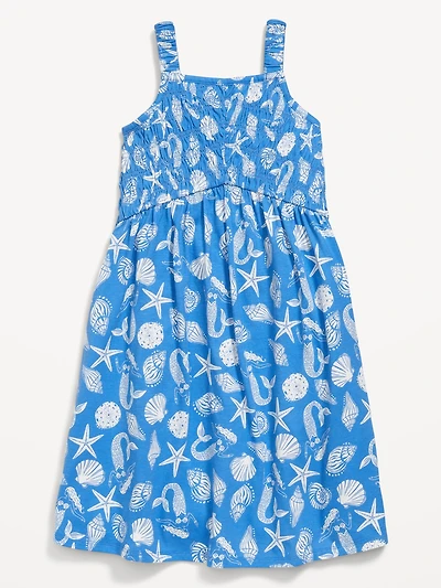 Fit & Flare Sleeveless Smocked Dress for Girls