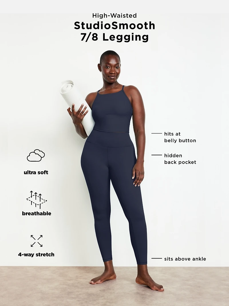 High-Waisted StudioSmooth 7/8 Leggings