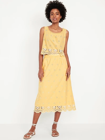 A-Line Eyelet idi Skirt