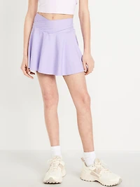 High-Waisted Crossover PowerSoft Skort for Girls