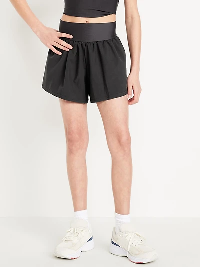 High-Waisted StretchTech Performance Shorts for Girls