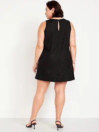 Sleeveless Linen-Blend Mini Shift Dress