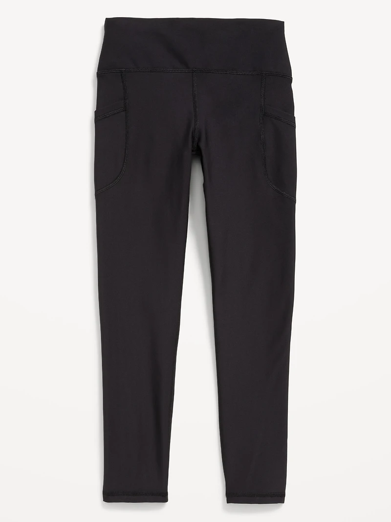 High-Waisted PowerSoft 7/8-Length Side-Pocket Leggings for Girls