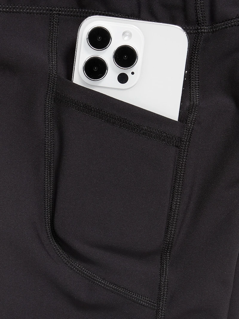 High-Waisted PowerSoft 7/8-Length Side-Pocket Leggings for Girls