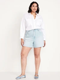 High-Waisted Baggy Jean Shorts - 5-inch inseam