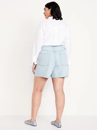 High-Waisted Baggy Jean Shorts - 5-inch inseam