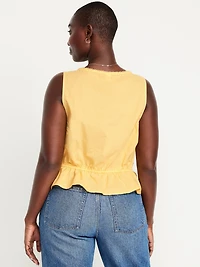 Tie-Waist Lace-Trim Top