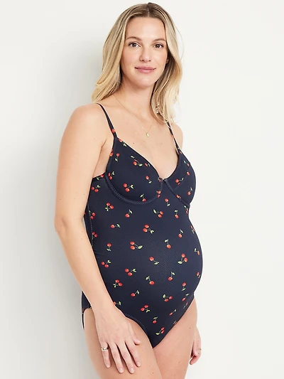 Maternity Textured One-Piece Balconette Swimsuit