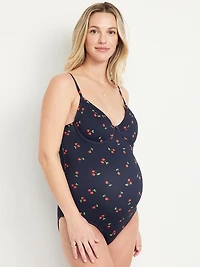 Maternity Textured One-Piece Balconette Swimsuit