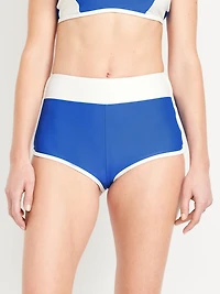 High-Waisted Matte Swim Shorts