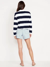 High-Waisted Baggy Jean Shorts - 5-inch inseam