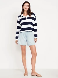 High-Waisted Baggy Jean Shorts -- 5-inch inseam