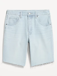 Mid-Rise Baggy Cut-Off Jean Bermuda Shorts -- 9-inch inseam