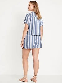 High-Waisted Crinkle Gauze Shorts - 4-inch inseam