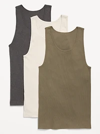 Go-Dry Rib-Knit Tank Tops 3-Pack
