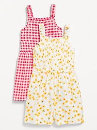 Sleeveless Smocked Romper 2-Pack for Girls