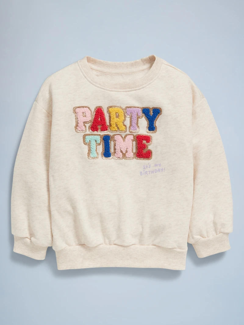 Birthday French-Terry Graphic Sweatshirt for Toddler Girls
