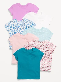 Softest Short-Sleeve Variety T-Shirt 7-Pack for Girls