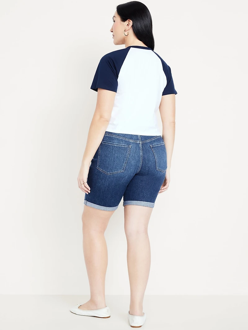 High-Waisted Wow Jean Shorts -- 9-inch inseam