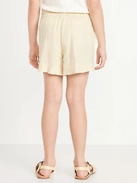 Printed Linen-Blend Utility Shorts for Girls