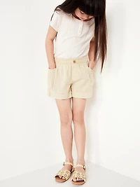 Printed Linen-Blend Utility Shorts for Girls