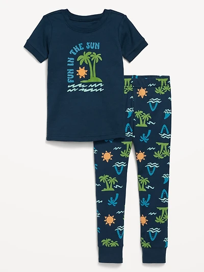 Snug-Fit Graphic Pajama Set for Toddler & Baby